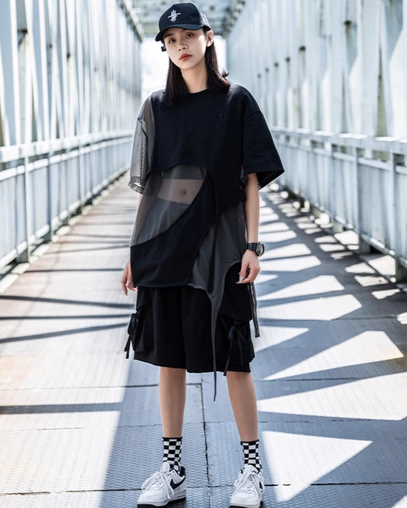 Urban Chic Hollow Stitch Tee -  cotton tee - Stylish Urban Chic Hollow Stitch Tee for Everyday Wear - View 6