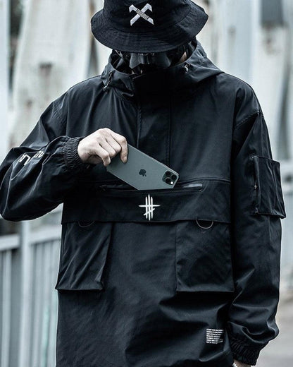 Urban Chic Pocket Jacket -  black jacket - Urban Chic Pocket Jacket for Comfortable Techwear Style - View 3