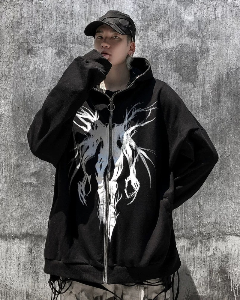 Urban Chic Zip-Up Hoodie - stylish urban jacket - Urban Chic Zip-Up Hoodie for Comfort and Style - Main view