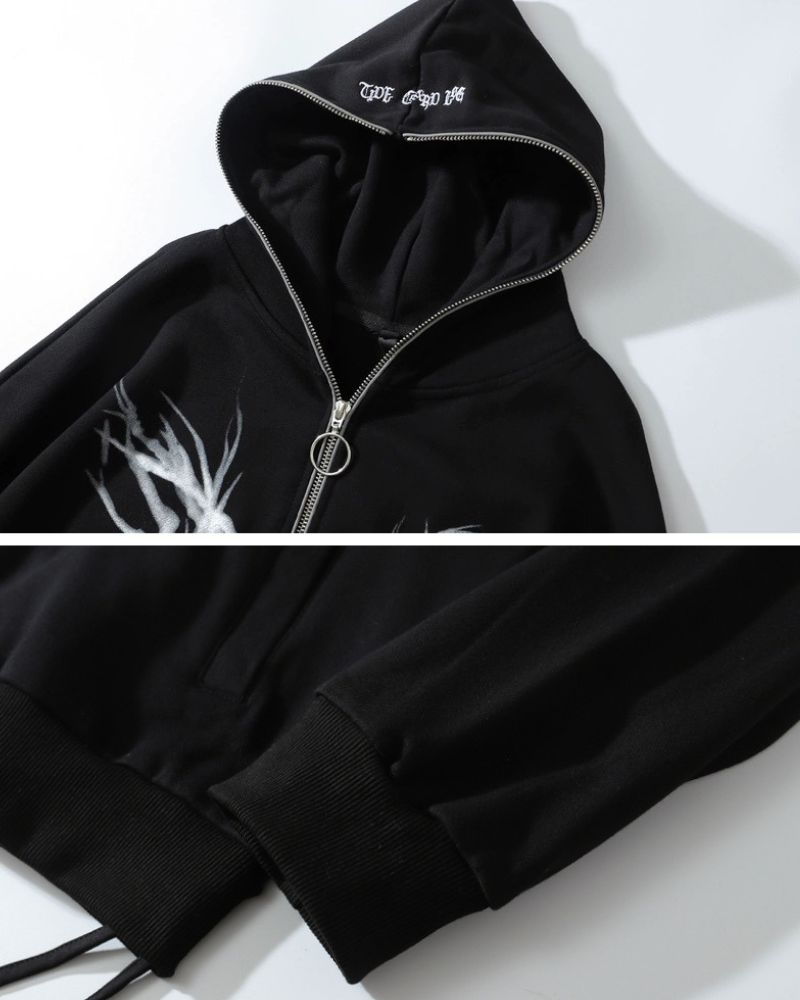 Urban Chic Zip-Up Hoodie -  techwear jacket - Urban Chic Zip-Up Hoodie for Comfort and Style - View 6