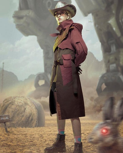 Urban Cyberpunk Denim Trench -  futuristic style - Urban Cyberpunk Denim Trench for Everyday Style - View 6
