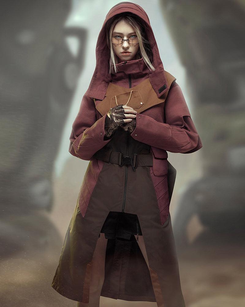 Urban Cyberpunk Denim Trench - techwear baggy jeans - Urban Cyberpunk Denim Trench for Everyday Style - View 2