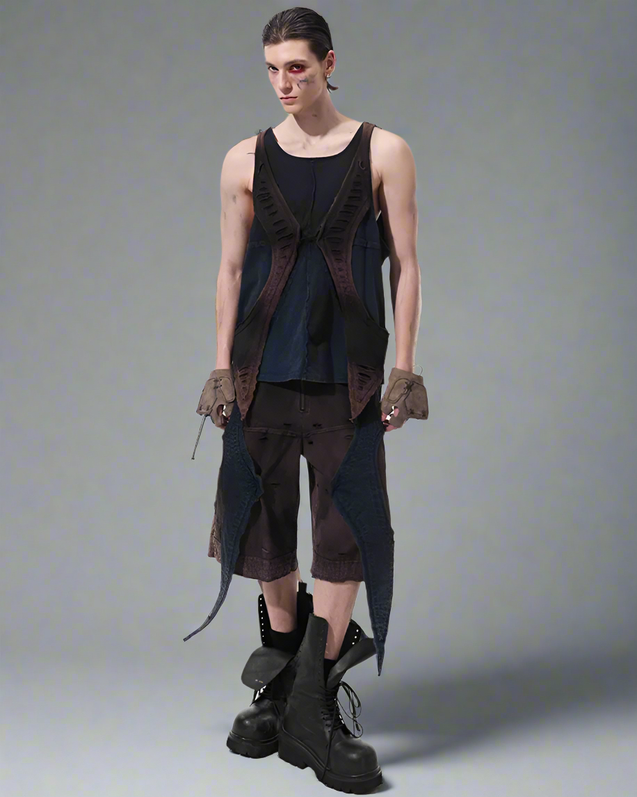 Urban Distressed Techwear Set -  city life clothing - Stylish Urban Distressed Techwear Set for City Life - View 3