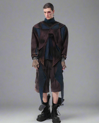 Urban Distressed Techwear Set - techwear sweatshirt set - Stylish Urban Distressed Techwear Set for City Life - View 2