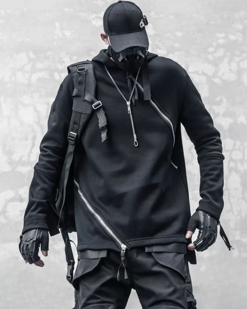 Urban Edge Double Zip Hoodie -  asymmetrical cut - Urban Edge Double Zip Hoodie for Modern Style - View 3
