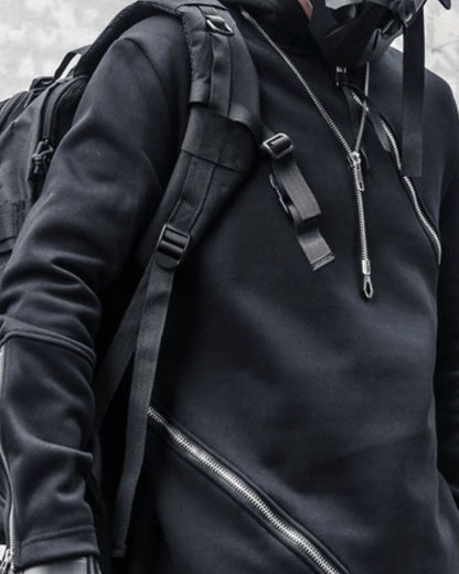 Urban Edge Double Zip Hoodie -  cyberpunk style - Urban Edge Double Zip Hoodie for Modern Style - View 6
