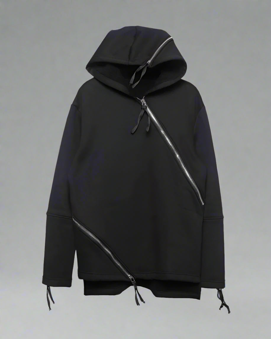 Urban Edge Double Zip Hoodie -  techwear streetwear - Urban Edge Double Zip Hoodie for Modern Style - View 7