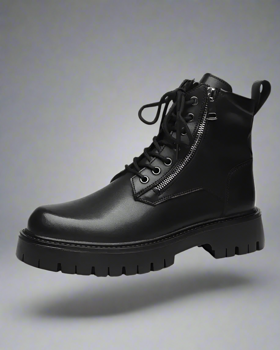 Urban Edge High-Top Motorcycle Boots - edgy design boots - Urban Edge High-Top Motorcycle Boots for City Adventure - Main view