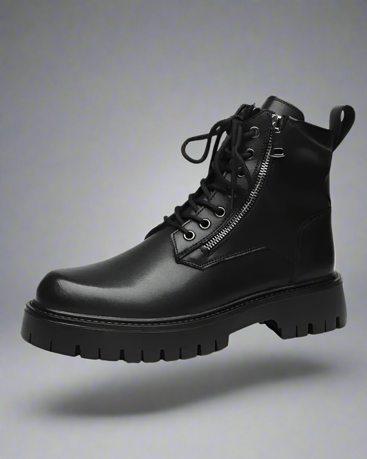 Urban Edge High-Top Motorcycle Boots - edgy design boots - Urban Edge High-Top Motorcycle Boots for City Adventure - Main view