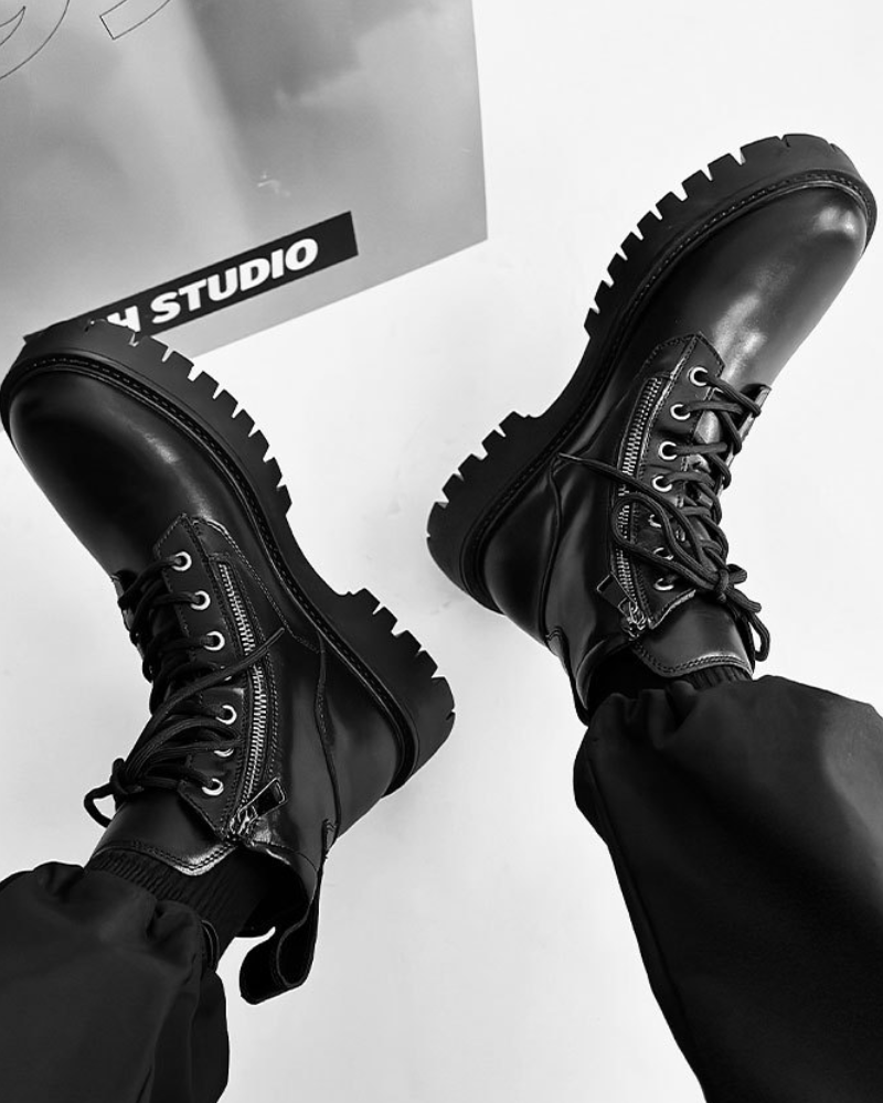 Urban Edge High-Top Motorcycle Boots -  techwear accessories - Urban Edge High-Top Motorcycle Boots for City Adventure - View 5