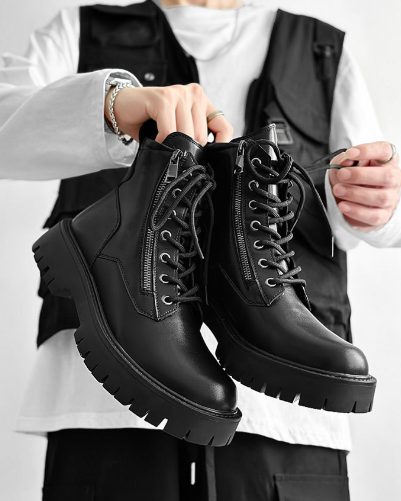Urban Edge High-Top Motorcycle Boots -  urban footwear - Urban Edge High-Top Motorcycle Boots for City Adventure - View 6