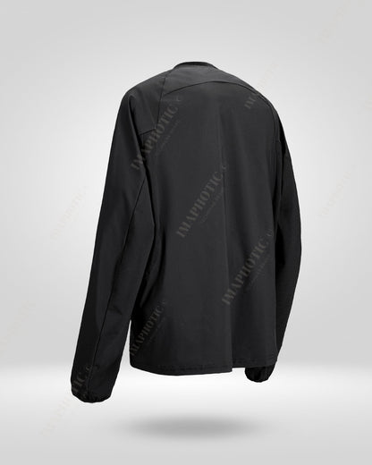 Urban Edge Tactical Raglan Sweatshirt | Modern Black Attire - modern black attire - Tactical Black Raglan Sweatshirt for Stylish Comfort - View 10