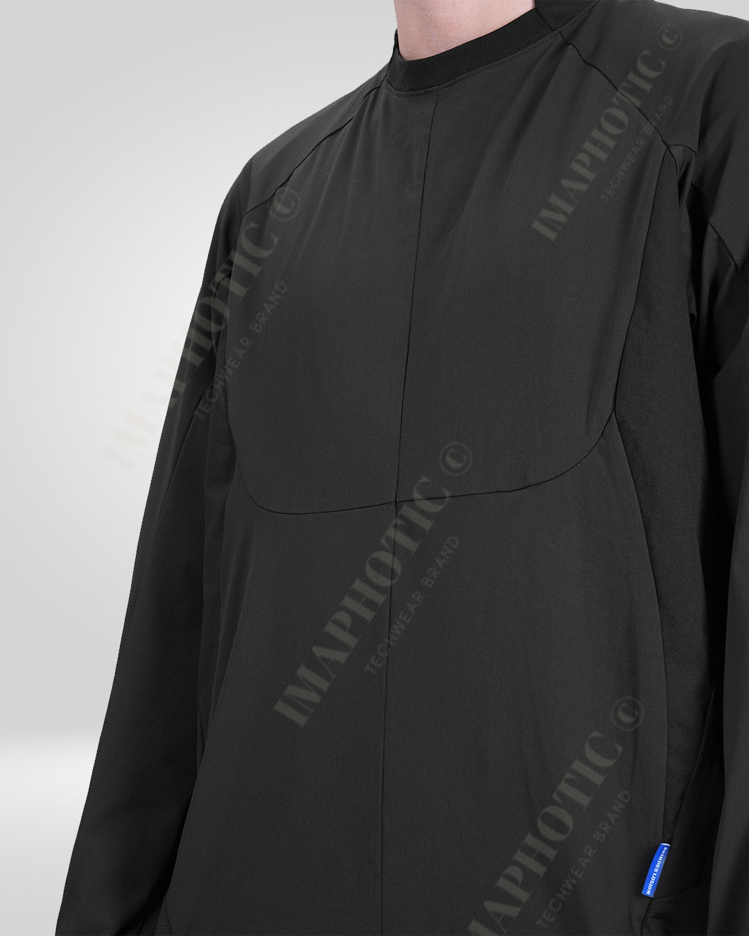 Urban Edge Tactical Raglan Sweatshirt | Modern Black Attire -  streetwear - Tactical Black Raglan Sweatshirt for Stylish Comfort - View 7