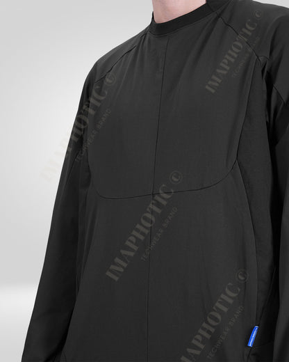 Urban Edge Tactical Raglan Sweatshirt | Modern Black Attire -  streetwear - Tactical Black Raglan Sweatshirt for Stylish Comfort - View 7