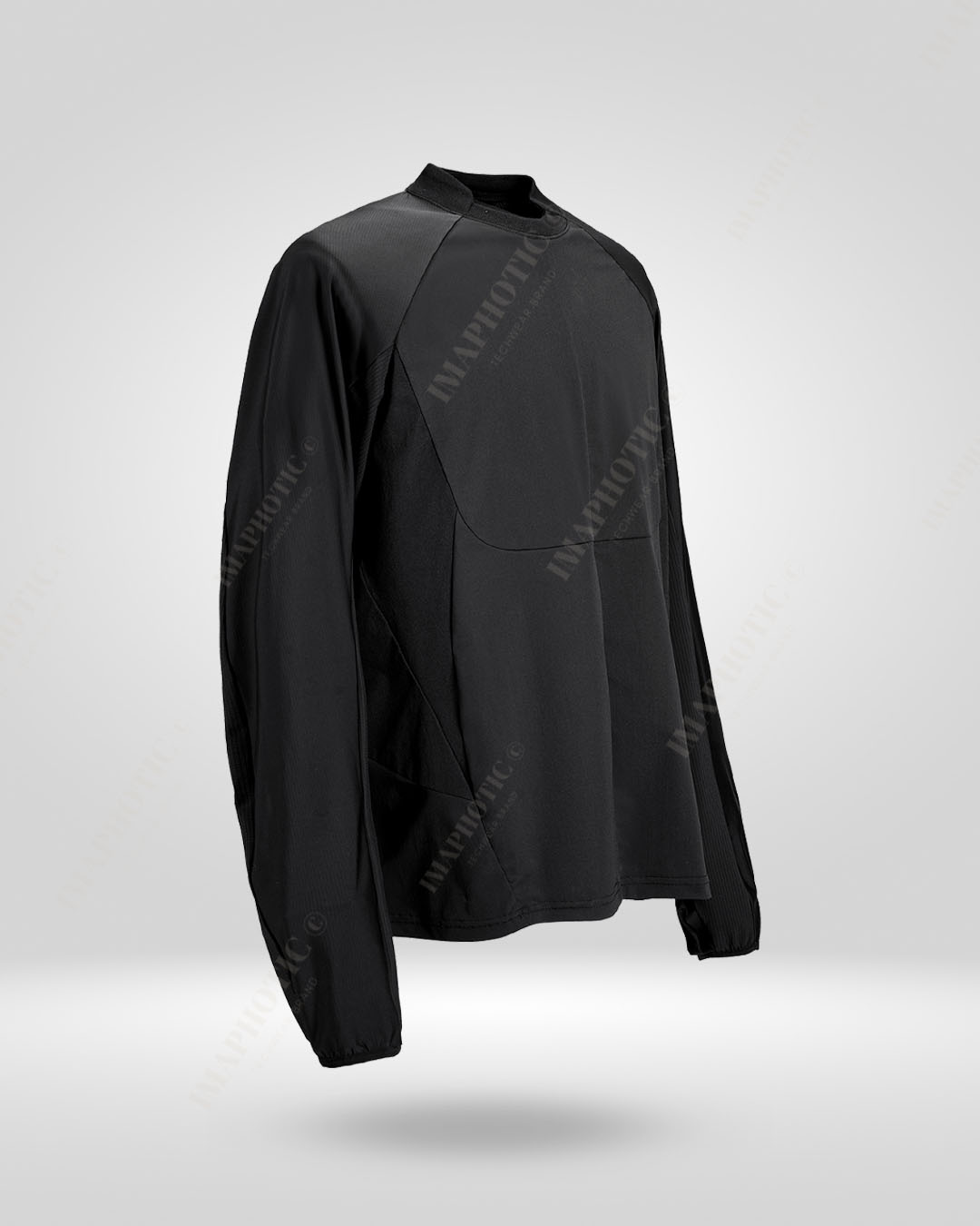 Urban Edge Tactical Raglan Sweatshirt | Modern Black Attire -  stylish sweatshirt - Tactical Black Raglan Sweatshirt for Stylish Comfort - View 8