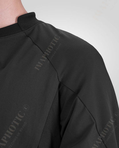 Urban Edge Tactical Raglan Sweatshirt | Modern Black Attire -  urban fashion - Tactical Black Raglan Sweatshirt for Stylish Comfort - View 9