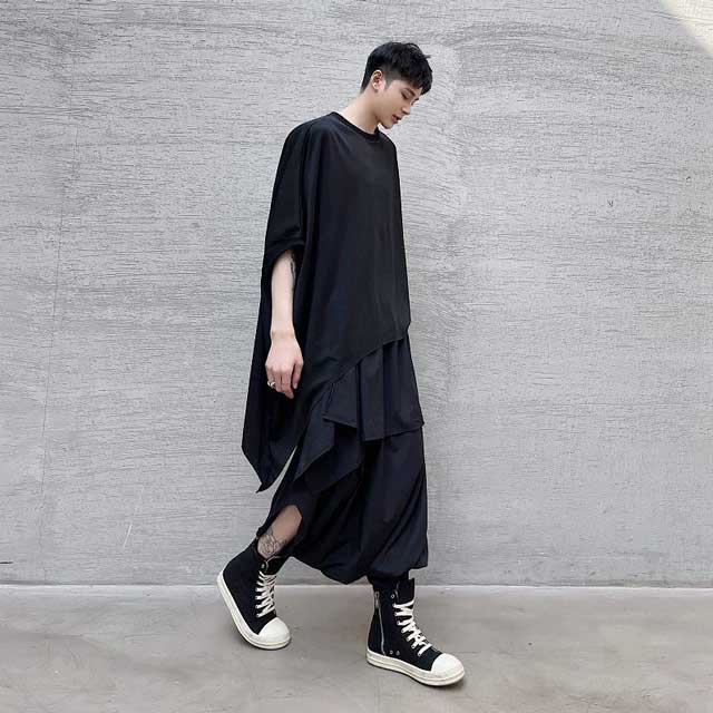 Urban Elegance Hakama Pants -  elastic waist pants - Stylish Ankle-Length Hakama Inspired Pants - View 5