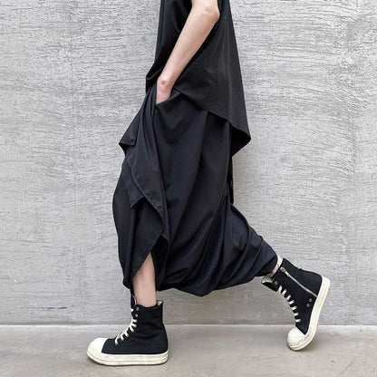 Urban Elegance Hakama Pants - stylish casual pants - Stylish Ankle-Length Hakama Inspired Pants - View 2