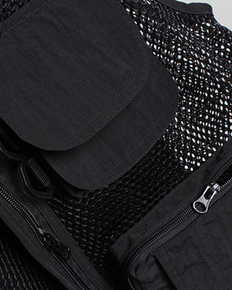 Urban Fishnet Cargo Vest -  cargo vest - Urban Fishnet Cargo Vest for Techwear Style - View 12