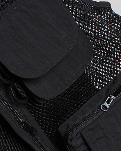 Urban Fishnet Cargo Vest -  cargo vest - Urban Fishnet Cargo Vest for Techwear Style - View 12