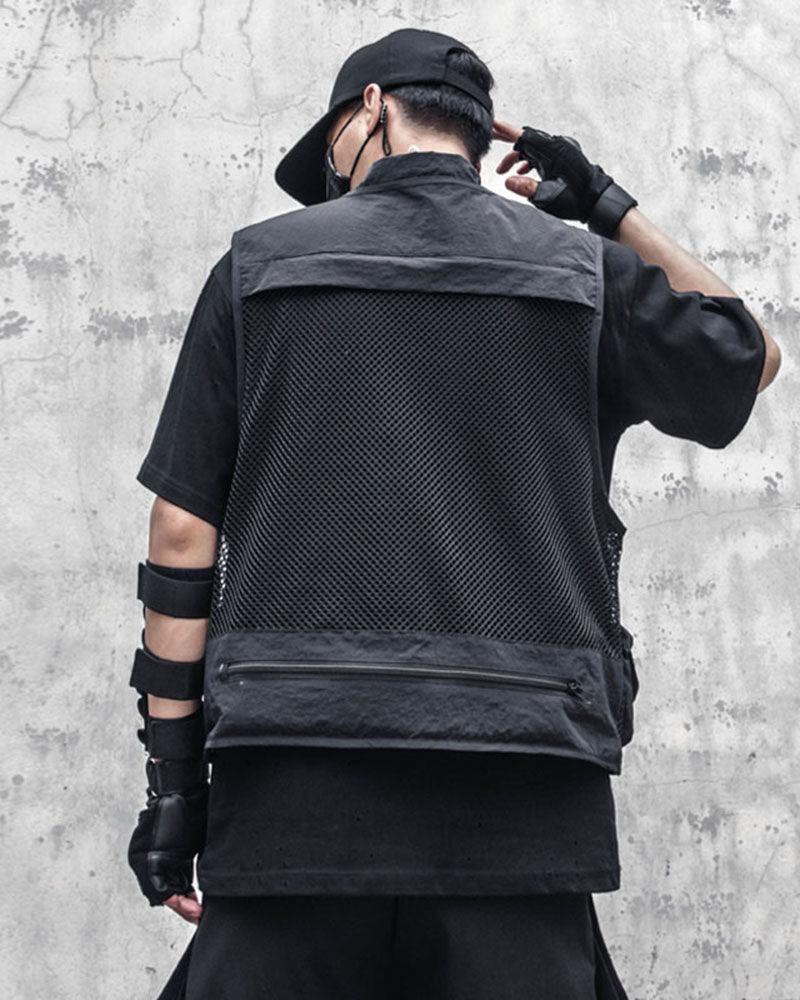 Urban Fishnet Cargo Vest -  cargo vest - Urban Fishnet Cargo Vest for Techwear Style - View 3