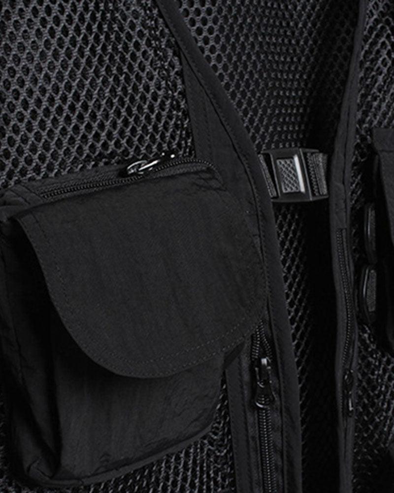 Urban Fishnet Cargo Vest - fishnet vest - Urban Fishnet Cargo Vest for Techwear Style - View 10