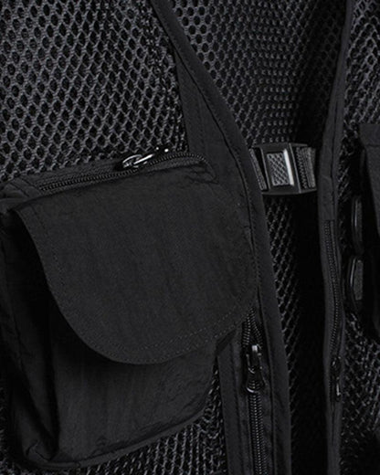 Urban Fishnet Cargo Vest - fishnet vest - Urban Fishnet Cargo Vest for Techwear Style - View 10