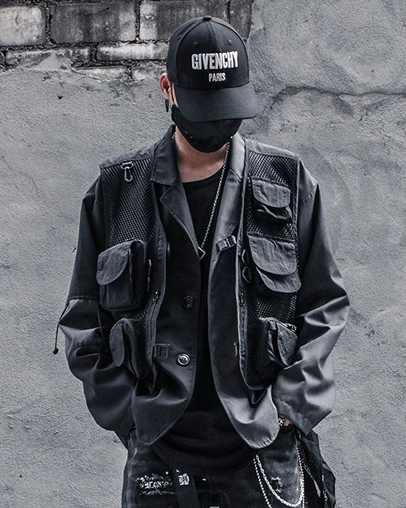 Urban Fishnet Cargo Vest -  music festival vest - Urban Fishnet Cargo Vest for Techwear Style - View 5