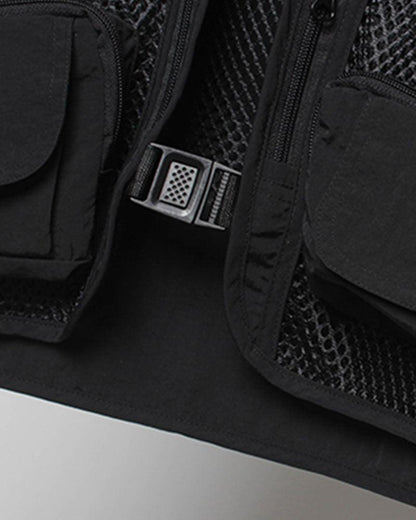 Urban Fishnet Cargo Vest - stylish cargo vest - Urban Fishnet Cargo Vest for Techwear Style - View 11