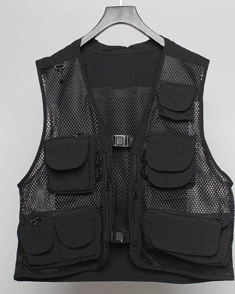 Urban Fishnet Cargo Vest -  techwear - Urban Fishnet Cargo Vest for Techwear Style - View 6