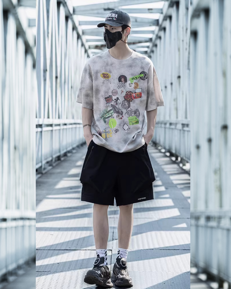 Urban Graffiti Graphic Tee -  tie-dye - Urban Graffiti Graphic Tee for Everyday Comfort - View 8