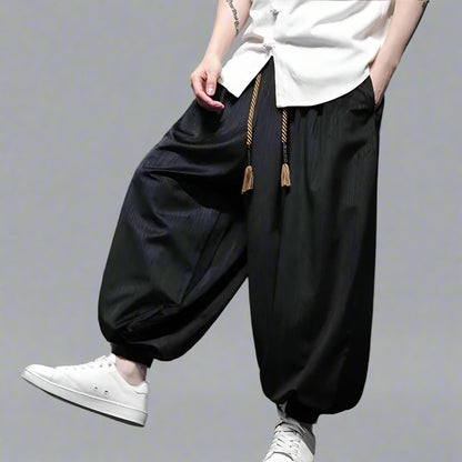 Urban Hakama Style Pants -  breathable casual wear - Urban Hakama Style Pants for Effortless Street Style - View 3