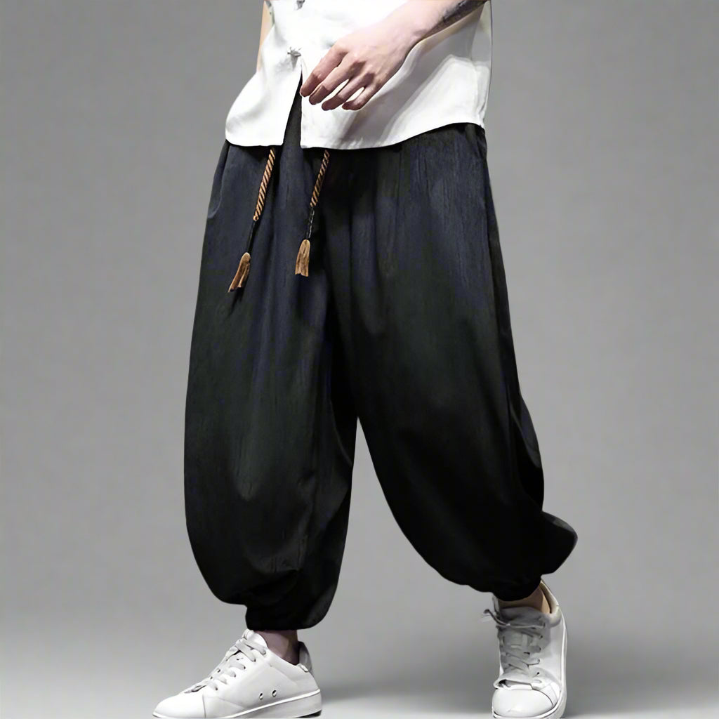 Urban Hakama Style Pants -  harajuku - Urban Hakama Style Pants for Effortless Street Style - View 5