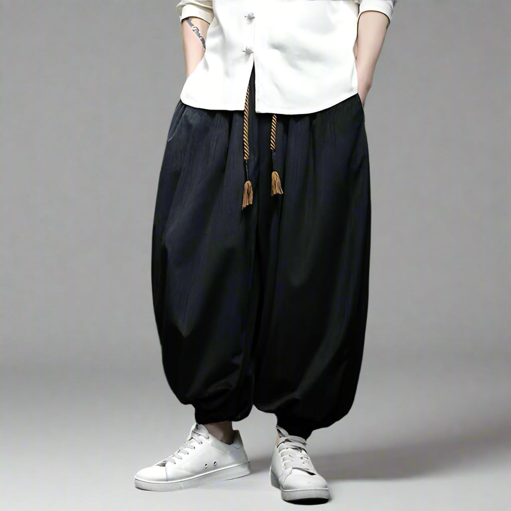 Urban Hakama Style Pants - samurai style pants - Urban Hakama Style Pants for Effortless Street Style - View 2