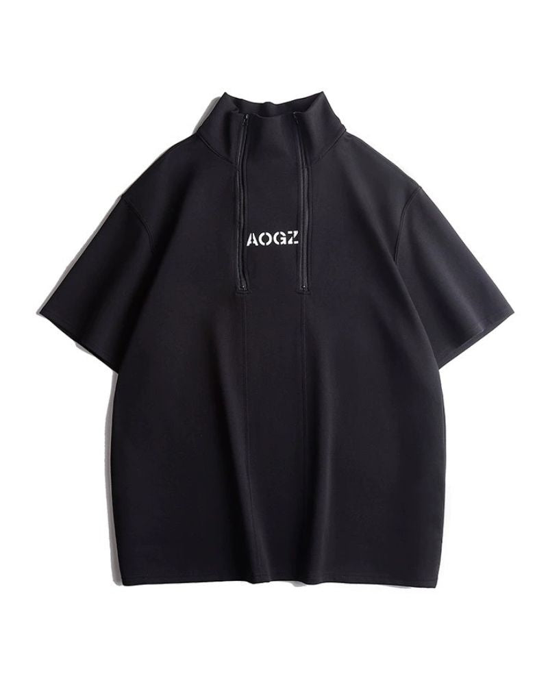 Urban High Neck Tee -  black and white - Urban High Neck Tee for Modern Street Style - View 11
