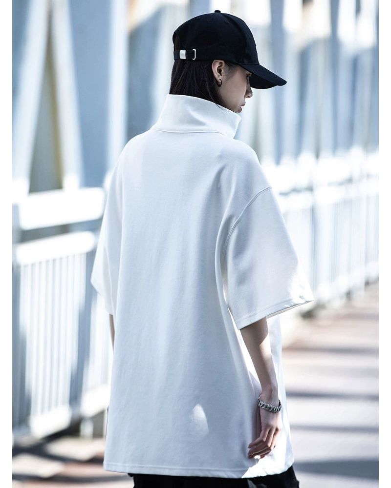 Urban High Neck Tee -  streetwear - Urban High Neck Tee for Modern Street Style - View 7