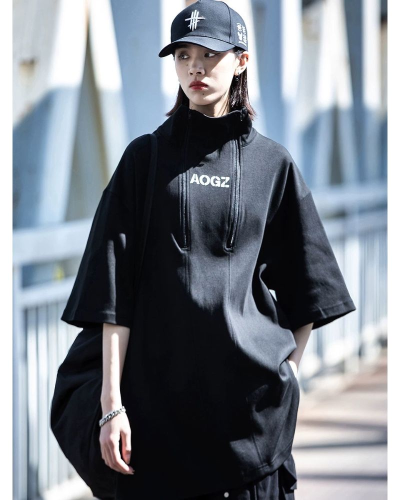Urban High Neck Tee - urban tee - Urban High Neck Tee for Modern Street Style - View 2