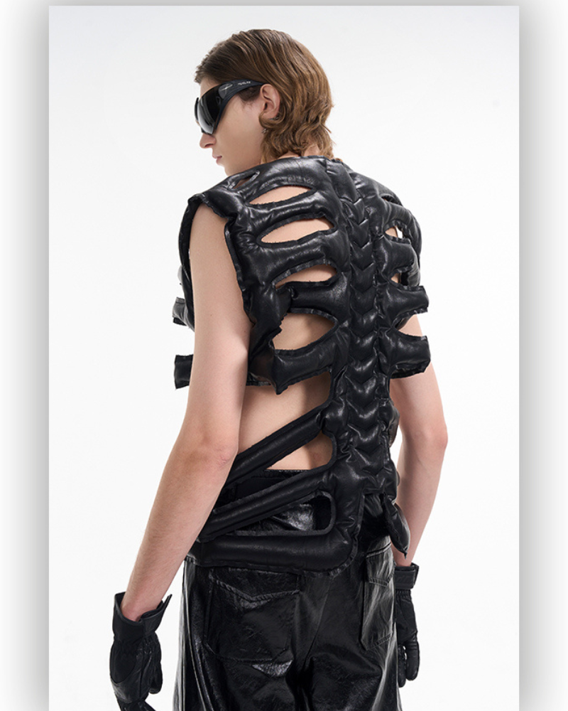 Urban Hollow PU Vest -  durable urban clothing - Urban Hollow PU Vest for Modern Urban Explorers - View 4