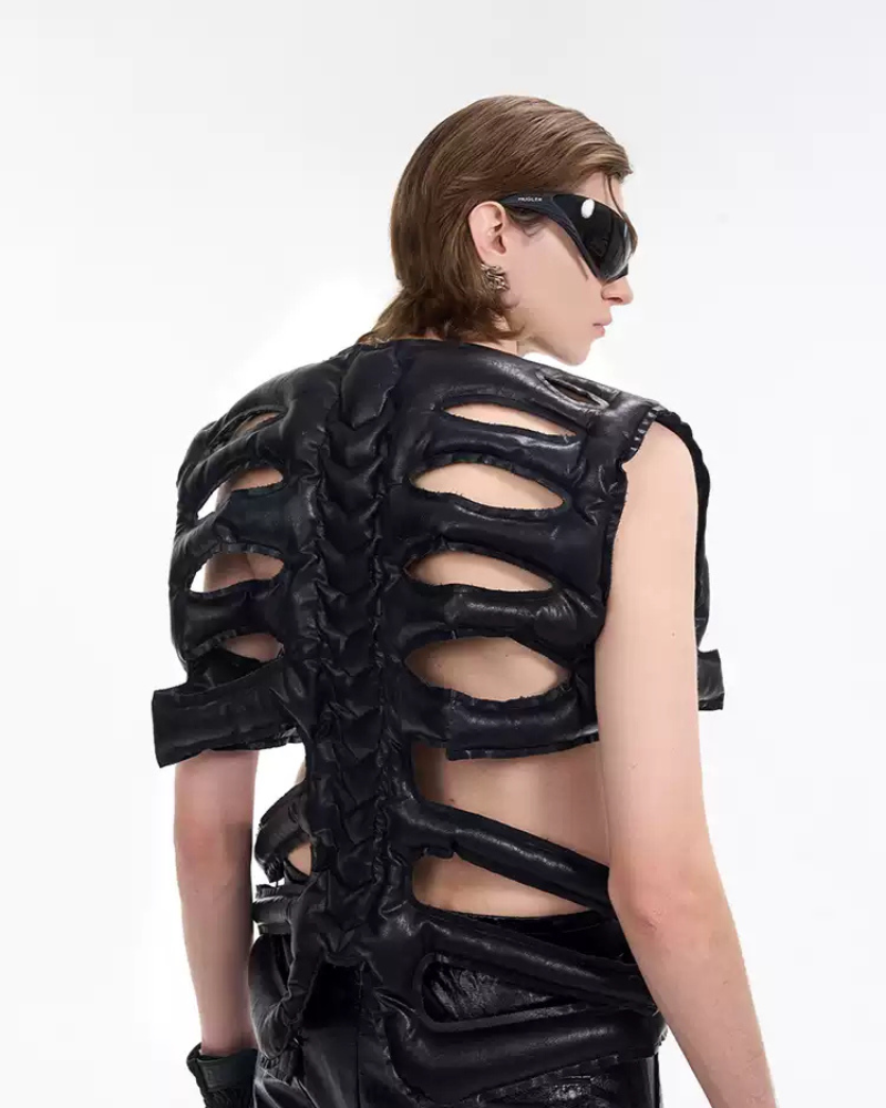 Urban Hollow PU Vest - techwear vest - Urban Hollow PU Vest for Modern Urban Explorers - View 2