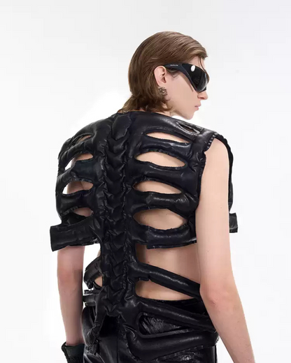 Urban Hollow PU Vest - techwear vest - Urban Hollow PU Vest for Modern Urban Explorers - View 2