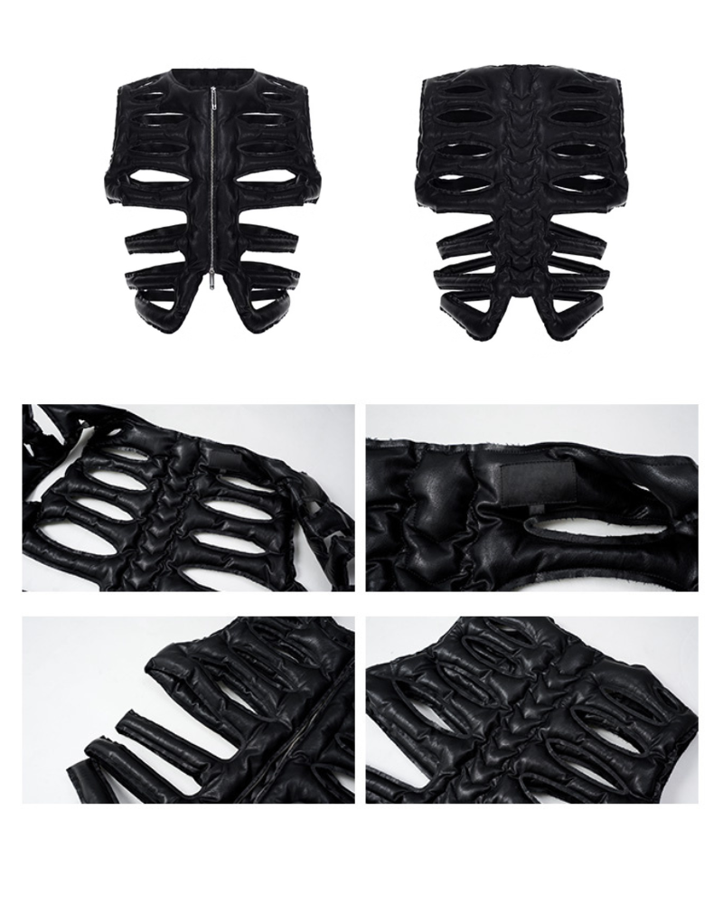 Urban Hollow PU Vest -  urban vest - Urban Hollow PU Vest for Modern Urban Explorers - View 7