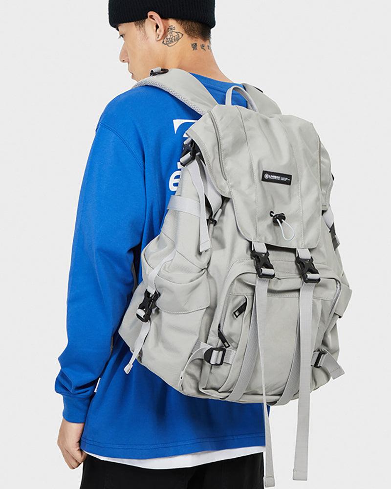 Urban Japanese Techwear Backpack -  backpack - Waterproof Urban Techwear Backpack in Black and Gray - View 4