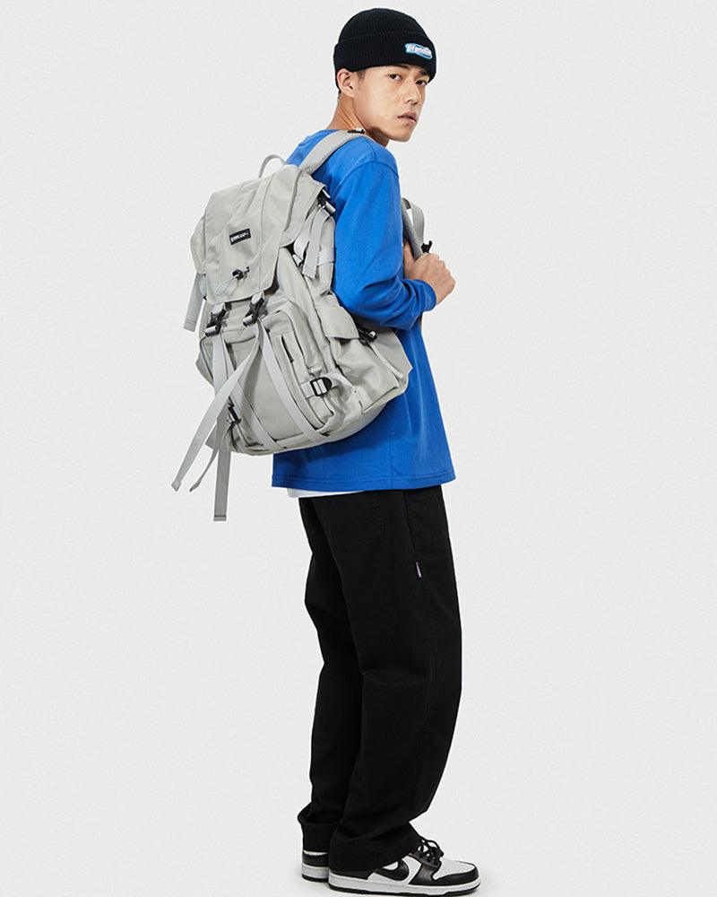 Urban Japanese Techwear Backpack -  durable nylon backpack - Waterproof Urban Techwear Backpack in Black and Gray - View 5