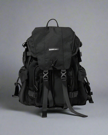 Urban Japanese Techwear Backpack - japanese streetwear backpack - Waterproof Urban Techwear Backpack in Black and Gray - Main view