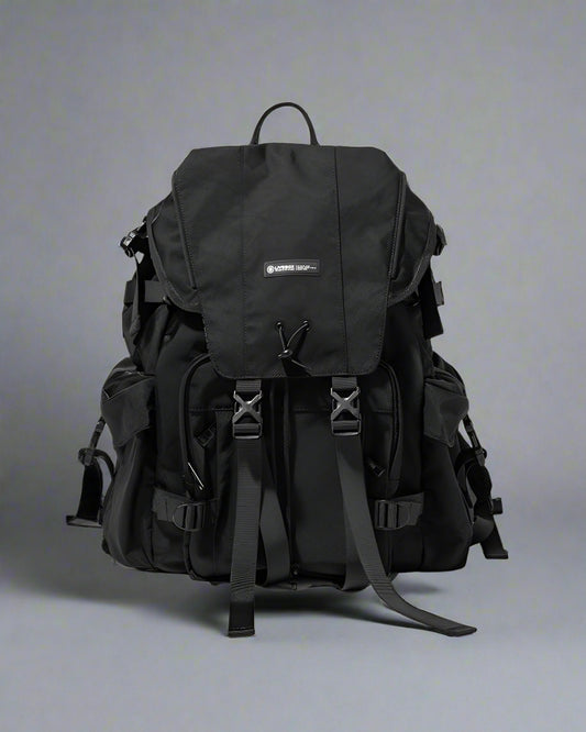 Urban Japanese Techwear Backpack - japanese streetwear backpack - Waterproof Urban Techwear Backpack in Black and Gray - Main view