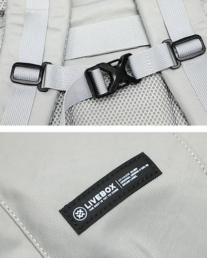 Urban Japanese Techwear Backpack - japanese streetwear backpack - Waterproof Urban Techwear Backpack in Black and Gray - View 8