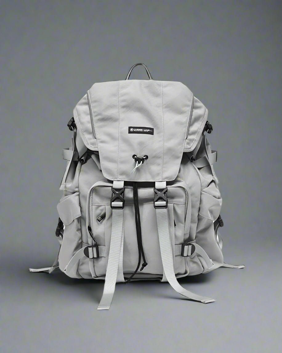 Urban Japanese Techwear Backpack - techwear - Waterproof Urban Techwear Backpack in Black and Gray - View 2