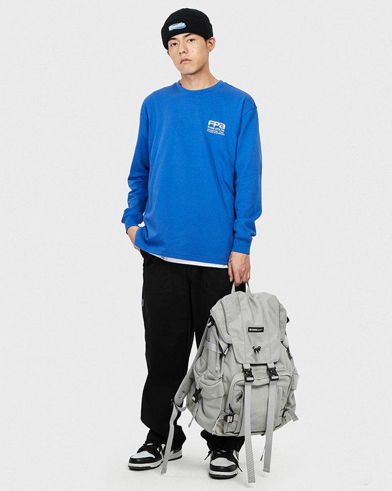 Urban Japanese Techwear Backpack -  urban style - Waterproof Urban Techwear Backpack in Black and Gray - View 6