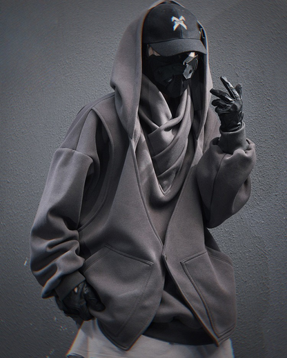 Urban Layered Turtleneck Hoodie -  comfortable techwear - Urban Layered Turtleneck Hoodie for Modern Style - View 3
