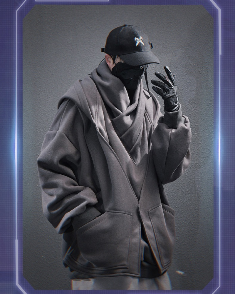 Urban Layered Turtleneck Hoodie -  techwear hoodie - Urban Layered Turtleneck Hoodie for Modern Style - View 6